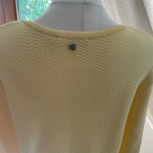 European Knit Yellow Luxury Zip-Up Sweater Like St John EUC Beautiful Large - Picture 7 of 10